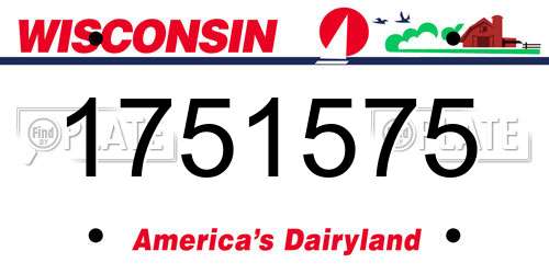 1751575 Wisconsin License Plate
