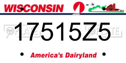 17515Z5 Wisconsin License Plate