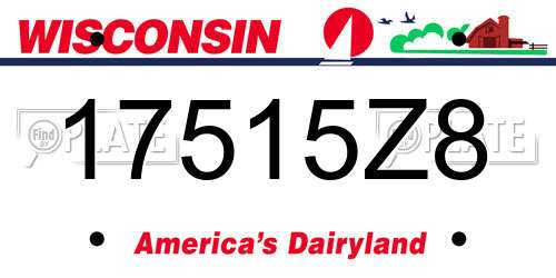 17515Z8 Wisconsin License Plate
