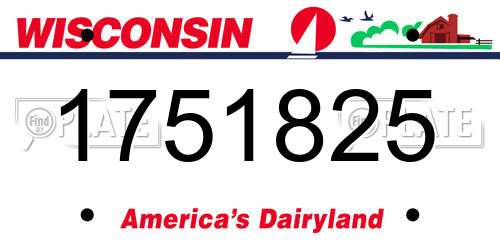 1751825 Wisconsin License Plate
