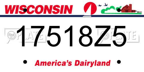 17518Z5 Wisconsin License Plate