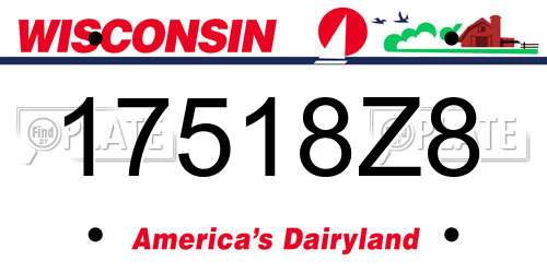 17518Z8 Wisconsin License Plate