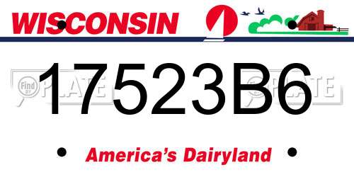 17523B6 Wisconsin License Plate