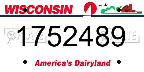 1752489 Wisconsin License Plate