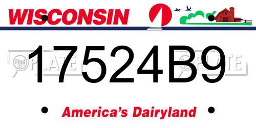 17524B9 Wisconsin License Plate