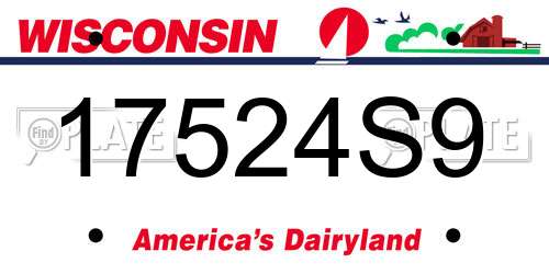 17524S9 Wisconsin License Plate