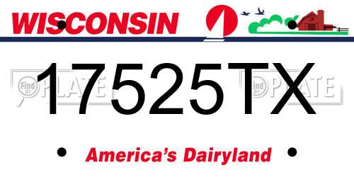 17525TX Wisconsin License Plate