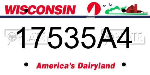 17535A4 Wisconsin License Plate