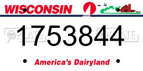 1753844 Wisconsin License Plate