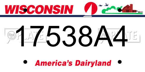17538A4 Wisconsin License Plate
