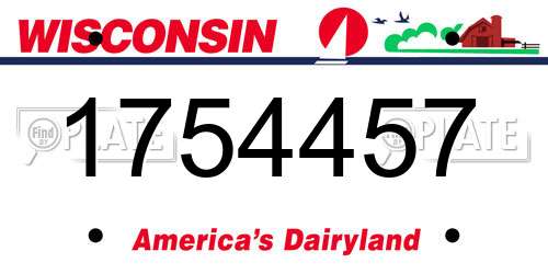 1754457 Wisconsin License Plate