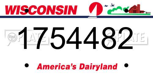 1754482 Wisconsin License Plate