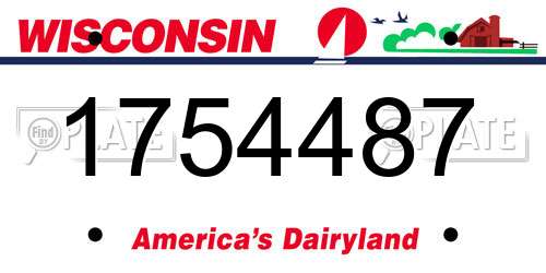 1754487 Wisconsin License Plate