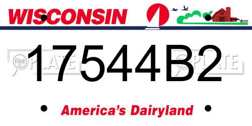 17544B2 Wisconsin License Plate