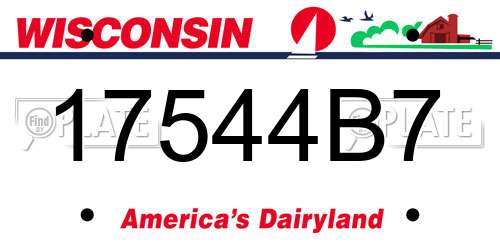 17544B7 Wisconsin License Plate