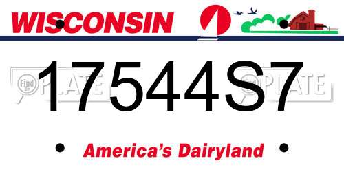 17544S7 Wisconsin License Plate