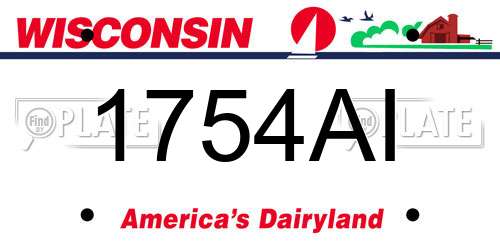 1754AI Wisconsin License Plate