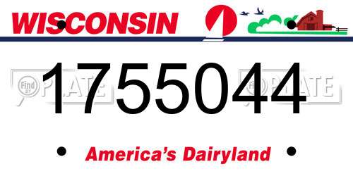 1755044 Wisconsin License Plate
