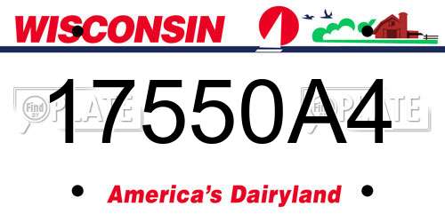 17550A4 Wisconsin License Plate