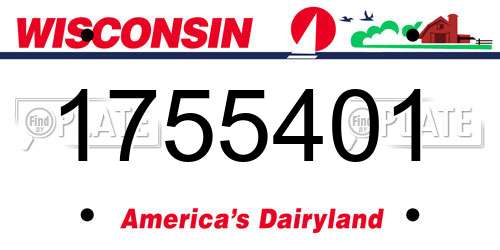 1755401 Wisconsin License Plate