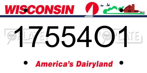 17554O1 Wisconsin License Plate