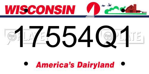 17554Q1 Wisconsin License Plate