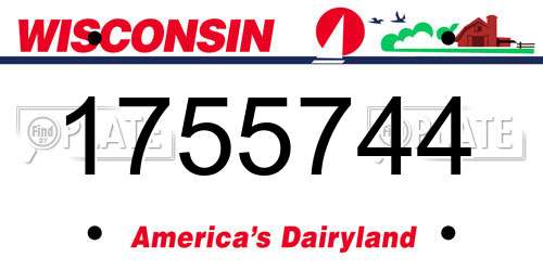 1755744 Wisconsin License Plate