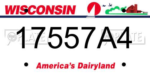 17557A4 Wisconsin License Plate