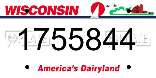 1755844 Wisconsin License Plate