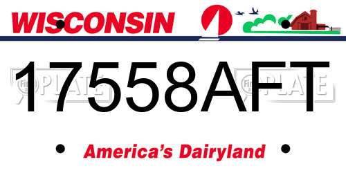17558AFT Wisconsin License Plate