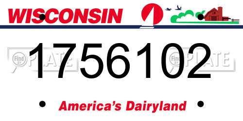 1756102 Wisconsin License Plate