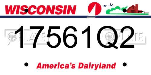 17561Q2 Wisconsin License Plate