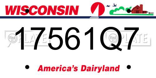 17561Q7 Wisconsin License Plate