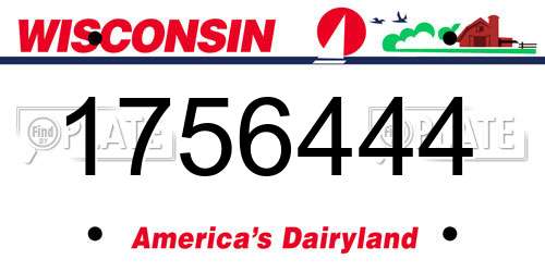 1756444 Wisconsin License Plate