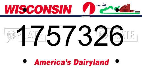 1757326 Wisconsin License Plate