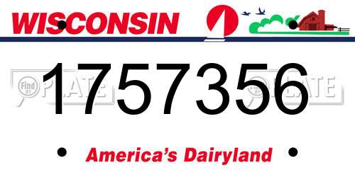 1757356 Wisconsin License Plate