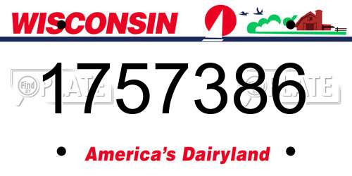 1757386 Wisconsin License Plate