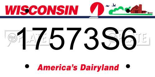 17573S6 Wisconsin License Plate