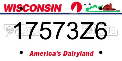 17573Z6 Wisconsin License Plate