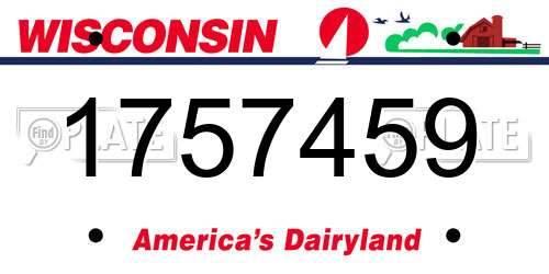 1757459 Wisconsin License Plate