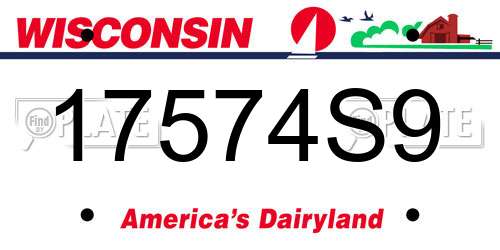 17574S9 Wisconsin License Plate