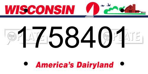 1758401 Wisconsin License Plate