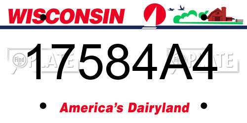 17584A4 Wisconsin License Plate