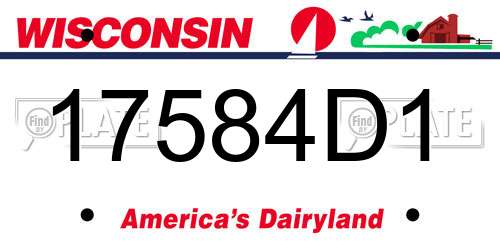17584D1 Wisconsin License Plate