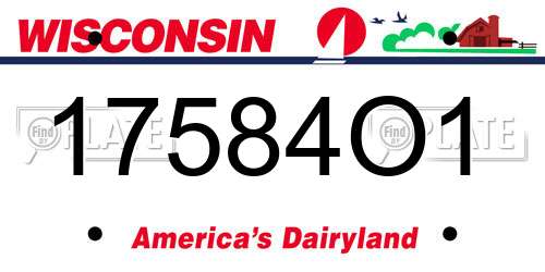 17584O1 Wisconsin License Plate