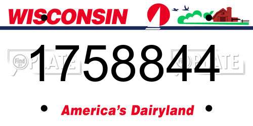 1758844 Wisconsin License Plate