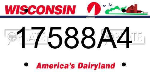 17588A4 Wisconsin License Plate