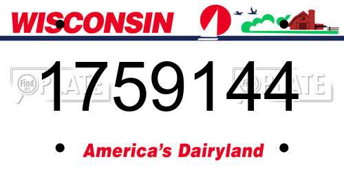1759144 Wisconsin License Plate
