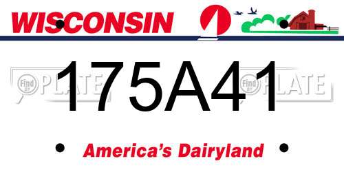 175A41 Wisconsin License Plate
