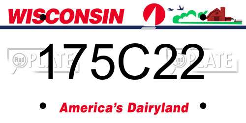 175C22 Wisconsin License Plate